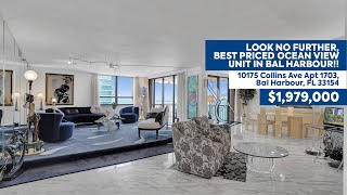 JUST LISTED!!!! 10175 Collins Ave Apt 1703, Bal Harbour, FL 33154