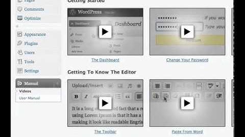 WordPress Manual Introduction Video