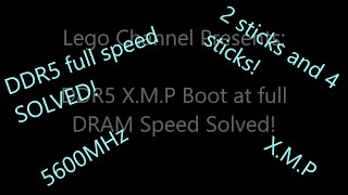 How to solve DDR5 X.M.P. not running at full speed.