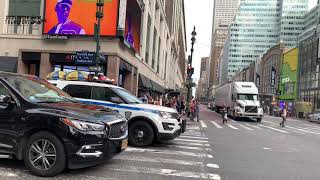 ⁴ᴷ⁶⁰ ᵁᴴᴰ NYPD Responding Code 3 on 7th Ave by Madison Square Garden