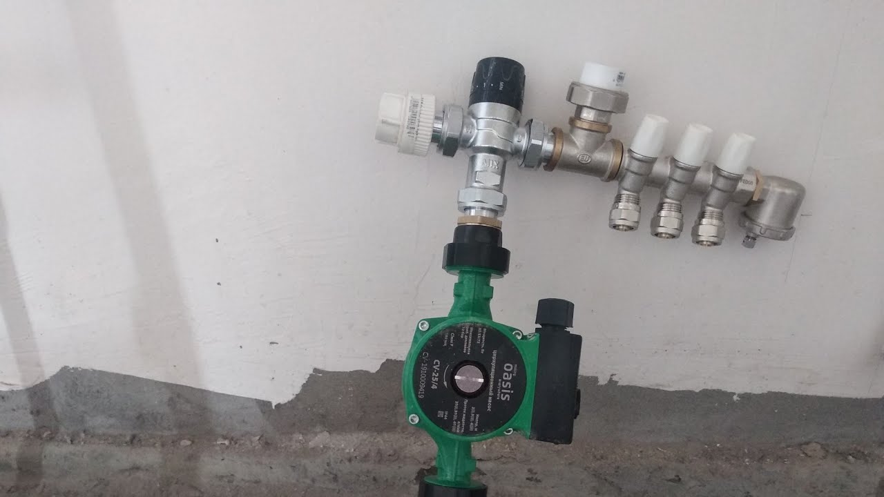 Сборка смесительного узла для теплого пола своими руками - YouTube