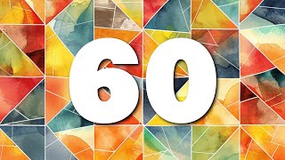 Geometric Countdown Timer | Yellows, Reds, Blues | 0:60