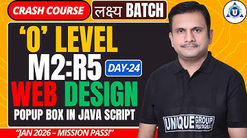 O Level M2:R5 Crash Course Day 24 |Popup Box in Java Script| Full Concept + Practice | BY-NITIN SIR