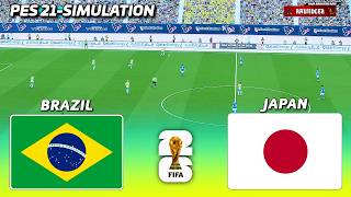 🔴LIVE - BRAZIL vs JAPAN | FIFA World Cup 2026 | PES 21 Football Simulation Gameplay screenshot 2