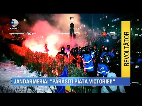 Stirile Kanal D (02.02.2017) - Imagini UNICE de la protestul din Piata Victoriei!