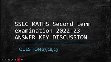 SSLC MATHS SECONDTERM 2022 QUESTIONPAPER WITH ANSWERKEY QUESTION NO 27,28,29#kerala