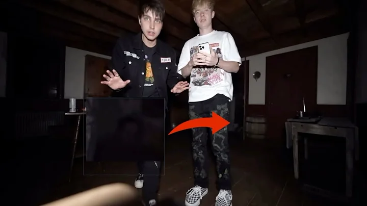 Creepy head in basement doorway from Sam and Colby’s The Conjuring House Pt3