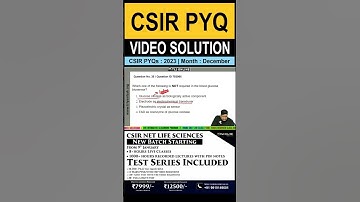 | CSIR-NET LIFE SCIENCES | PYQ December 2015 | VIDEO SOLUTION |#csirnetlifescience #tlsonline