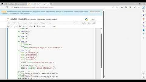 Tutorial peng-codingan kalkulator sederhana menggunakan jupyter notebook