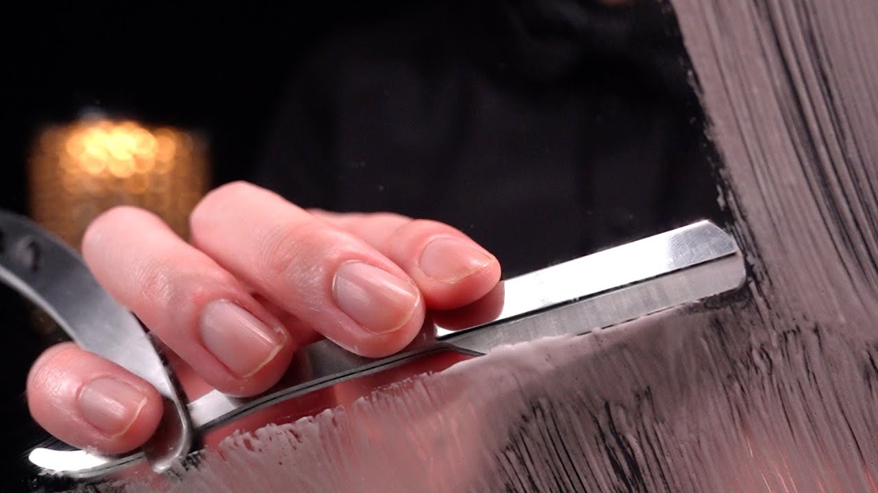 [ASMR]Удовлетворяющее удаление крема во время бритья лица(Без разговоров)