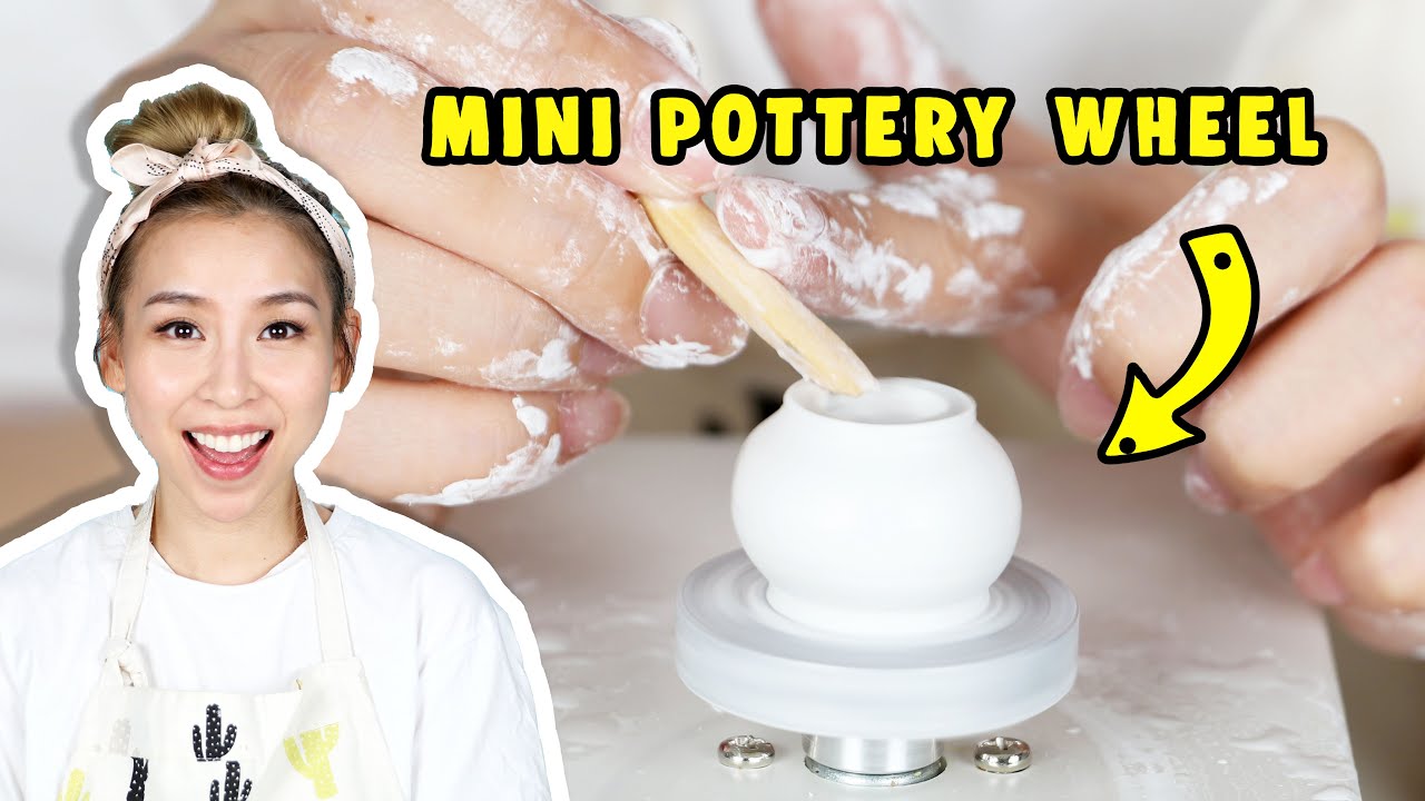 Mini Pottery Wheel Machine DIY Clay Tools 10CM Turntable+Sculpting Kit, Ceramic  Pottery Forming Working Electric Pottery Machine