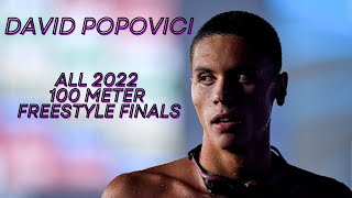 David Popovici | All 2022 100 Meter Freestyle Finals