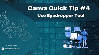 Canva Tutorial for beginners | Quick Tip #4 | How to use Eyedropper tool or color picker in Canva