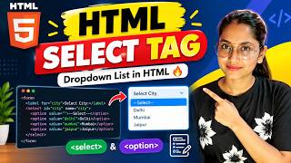 HTML Dropdown List Kaise Banaye 🔥 | Select Tag in HTML with Example | HTML Tutorial for Beginners