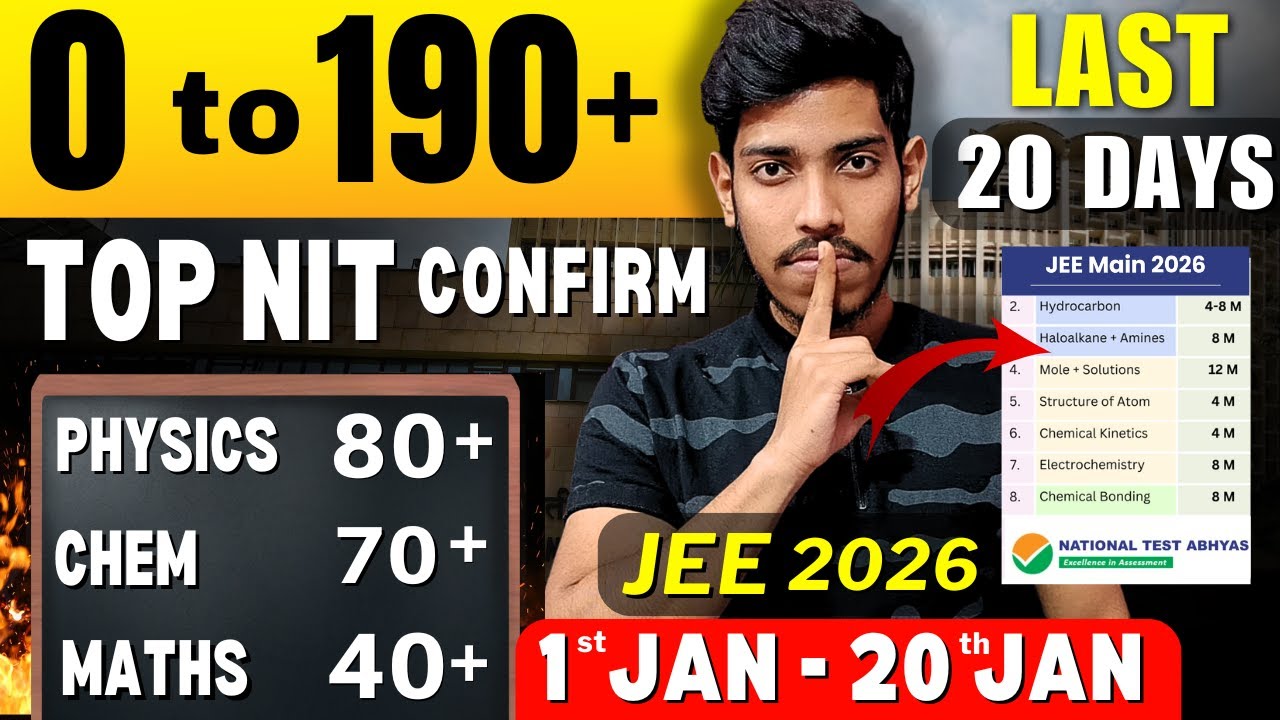 JEE Mains 2026: 0 to 190+ in Last 20 DAYS🔥| Confirm TOP NIT in JANUARY ...