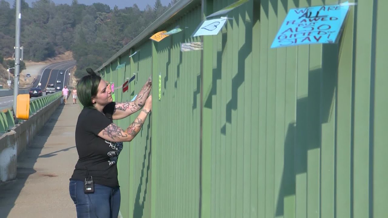 Image result for photos of messages of hope on foresthill bridge