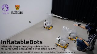 InflatableBots: Inflatable Shape-Changing Mobile Robots for Large-Scale Encountered-Type Haptics