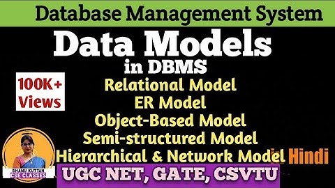 L1.3 Data Models | Relational, ER, Object-based , Semi-Structured, Hierarchical & Network Data Model