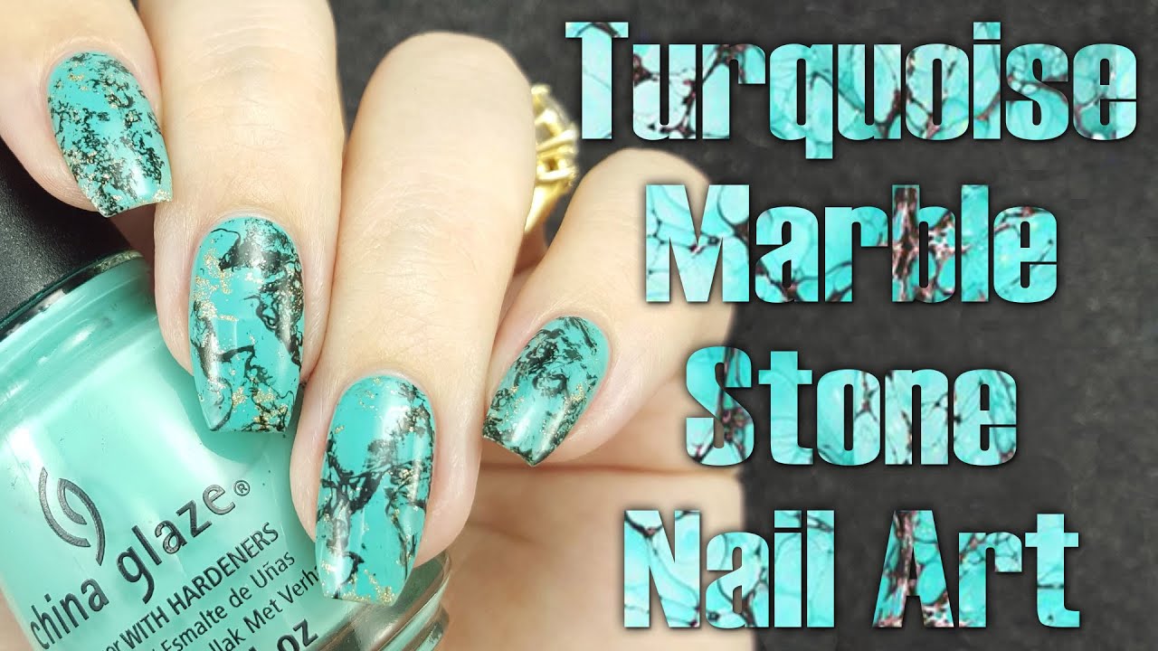 Turquoise nail art female manicure on a light... - Stock Photo [102623826]  - PIXTA