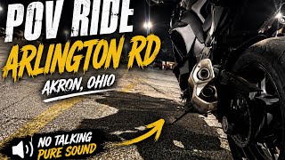 POV Motorcycle Ride Down Arlington Rd | Akron, Ohio | No Talking, Pure Sound 4K 