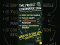 TMC PROJECT COORDINATOR 2026 | BAMS DOCTORS CAN APPLY | WALK IN 15 JUNE 2026