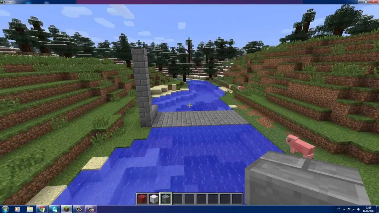 Comment faire un barrage Minecraft - YouTube