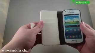 25248 Tok Álló, Bőr Flip - Oldalra Nyíló - Fehér - Samsung Gt-S7560S7562S7582