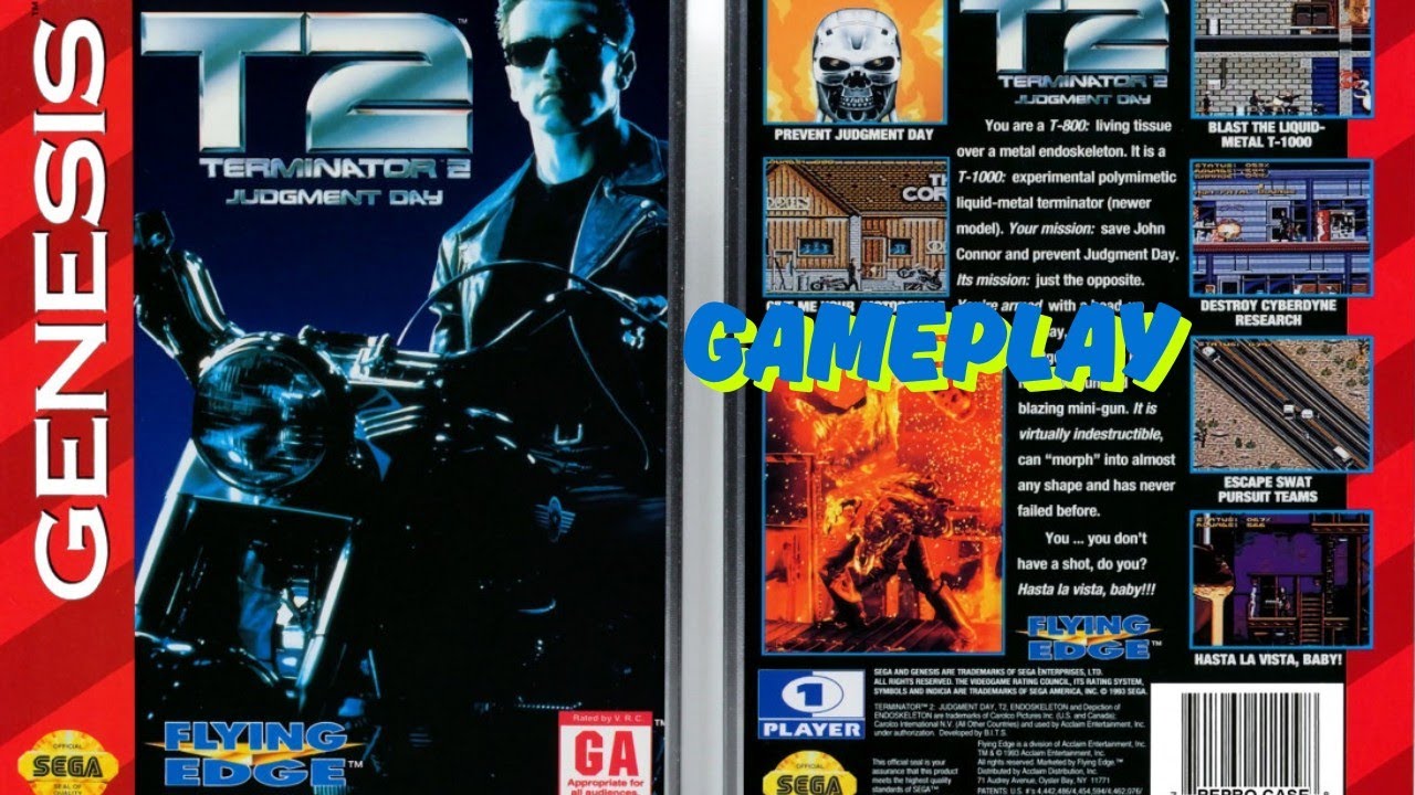 Terminator 2 - Judgement day (1993) | Sega Genesis | Gameplay