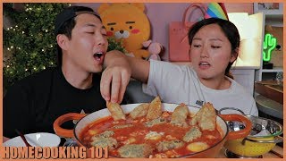Teaching my husband HOW TO MAKE  ** SPICY RICE CAKES ** 🤣