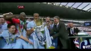 Manchester City Lift Premier League Trophy