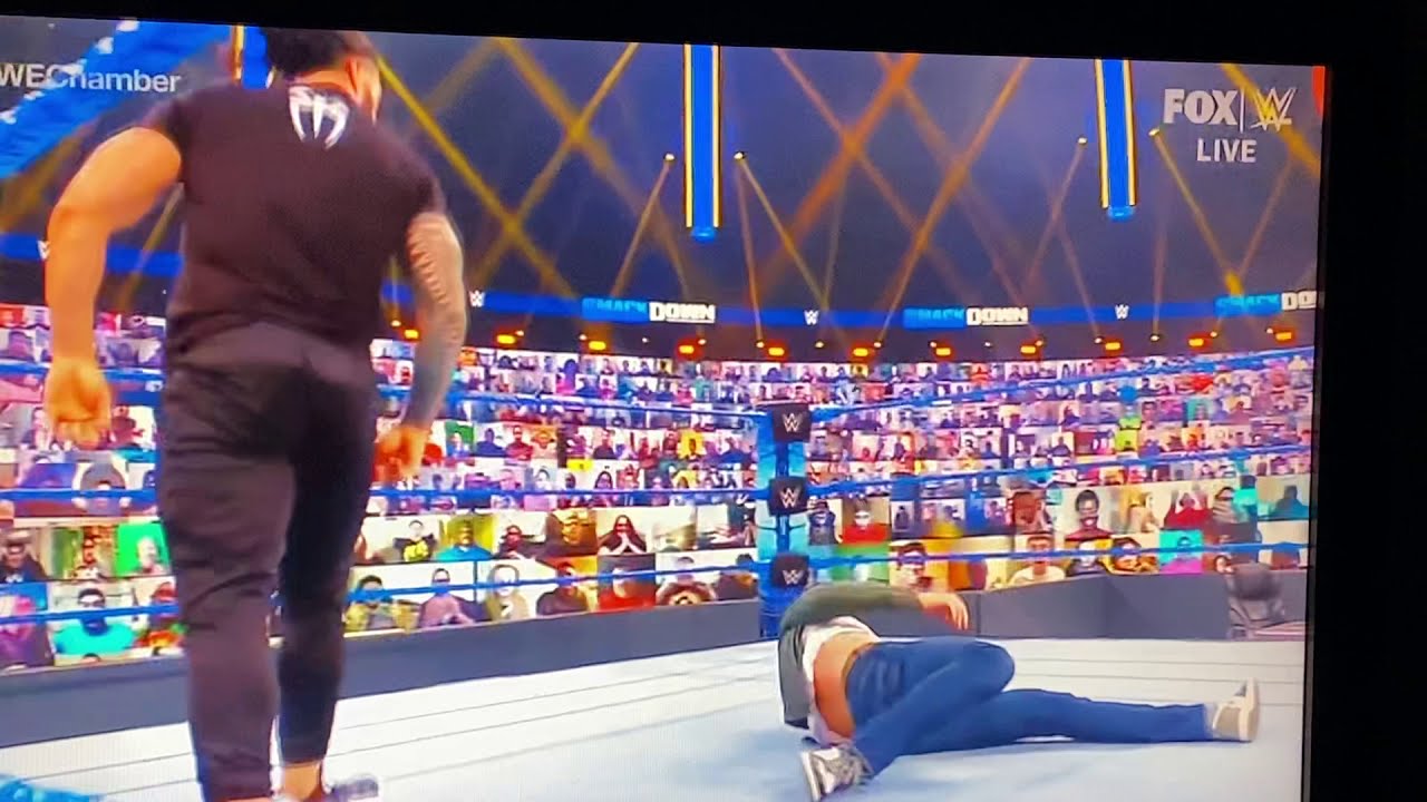 Roman Reigns Spears Edge!!! WWE SMACKDOWN!!!