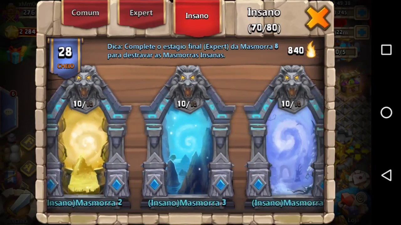 Castle Clash Insane Dungeon 7 Full 100% 840 Flames - YouTube