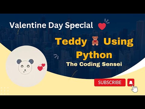 Cute Panda Teddy In Python | Using Turtle | Python Tutorial | The Coding Sensei | Valentine Special
