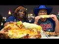 Parmesan ribeye baked potatoes elote mukbang a cheesy feast