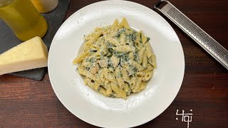 پاستا مرغ و اسفناج با خامه به همراه نواب - chicken and spinach pasta with cream by navab