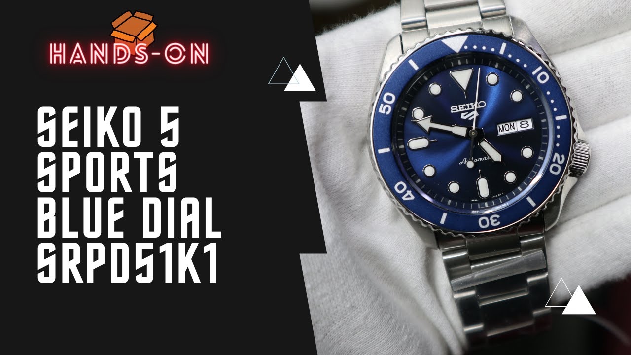 Unboxing Seiko 5 Sports blue dial SRPD51K1 - YouTube