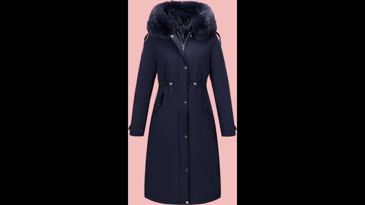 RISISSIDA Women Parka Heavy Puffer Hooded Coat with Fur Collar Cold resistant, Winter Warm Thicken L