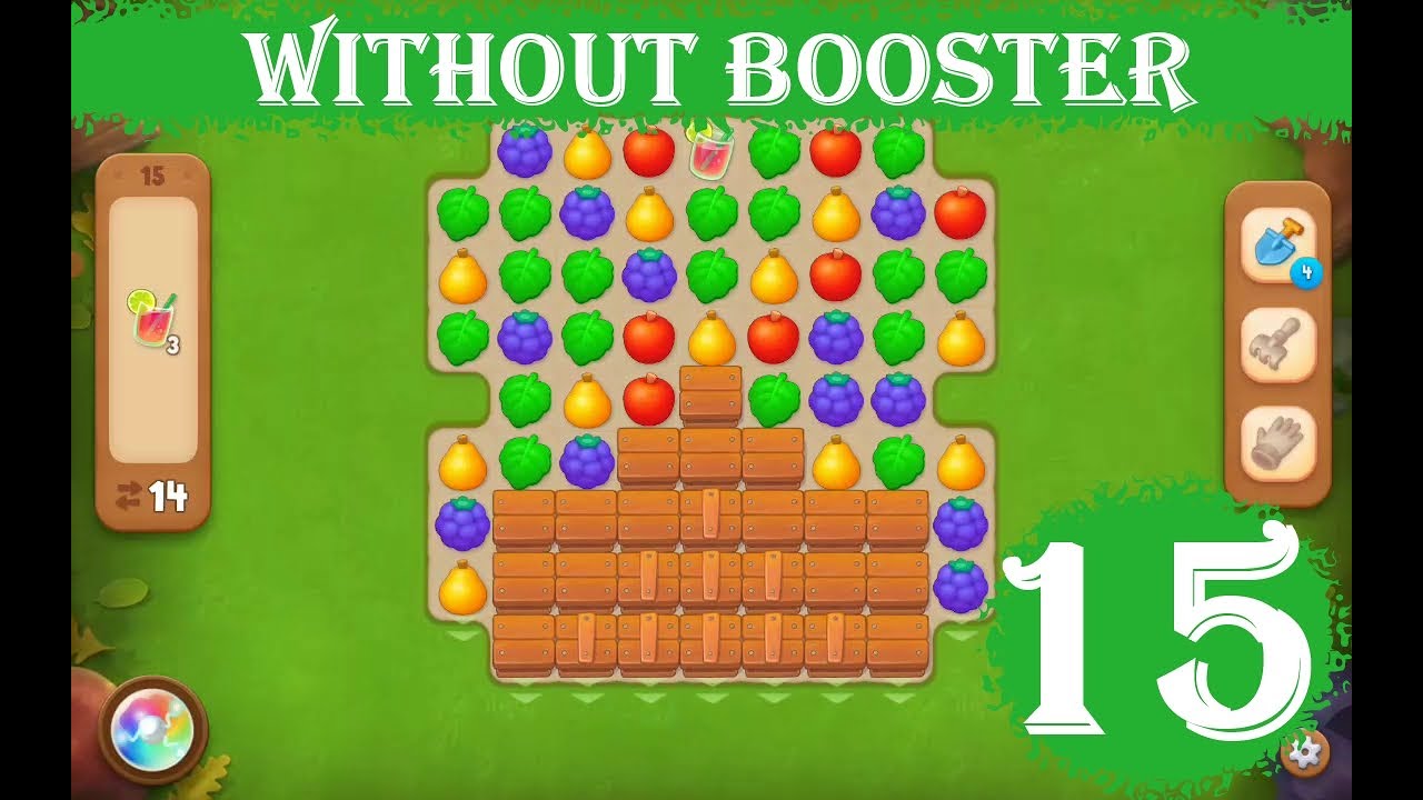 Gardenscapes Level 15 - [14 moves] [2023] [HD] solution of Level