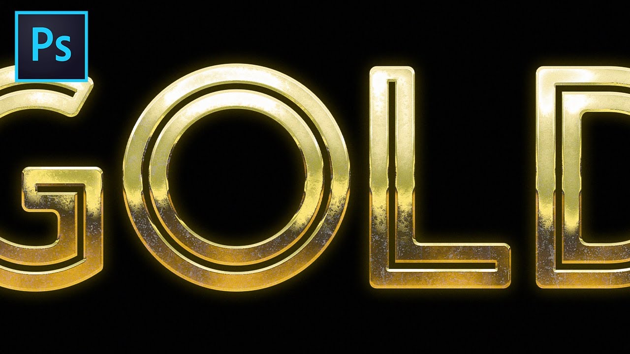 HD Photoshop Gold Text Logo FX Graphic by Giallo · Creative Fabrica