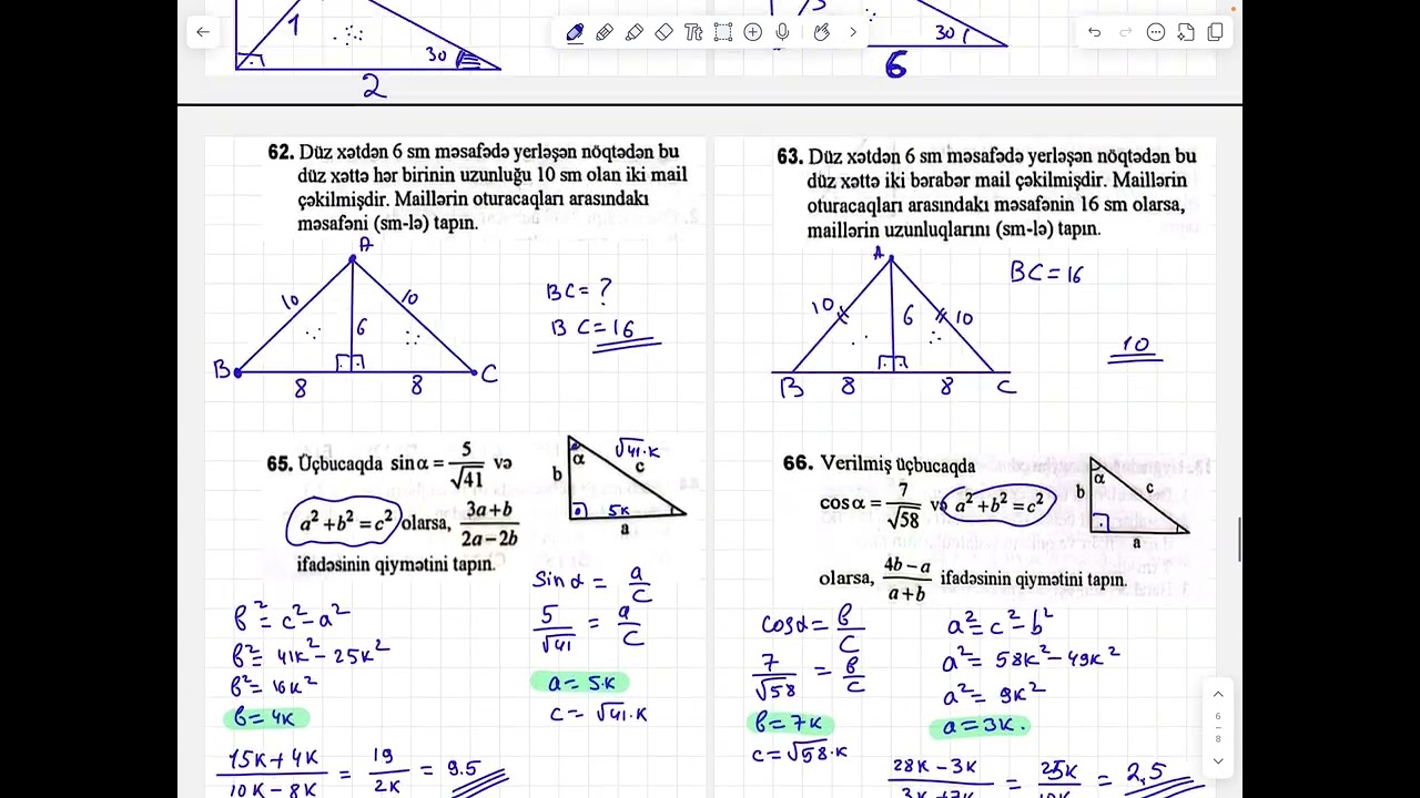 Üçbucaqlar 6 və 7 başlıq(son)