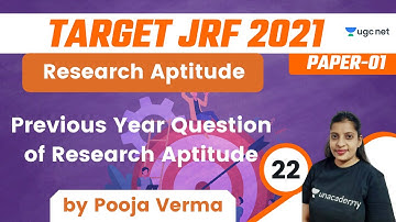 9:00 AM - Target JRF 2021 | Research Aptitude by Pooja Verma | Previous Year Question of Research