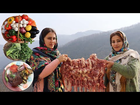 İRAN Kənd Stil Sadj Kabab ♧ Ənənəvi Dadlı Kənd Yeməkləri