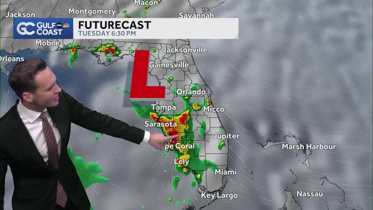 Low pressure over Florida keeps rain chances high across the Gulf Coast ...