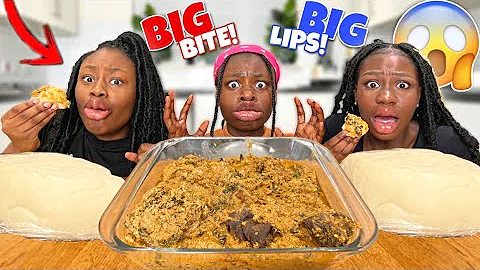 *MUST WATCH* KYLIE JENNER LIP + BIG BITE CHALLENGE! 😱 | FUFU, EGUSI SOUP AND BEEF