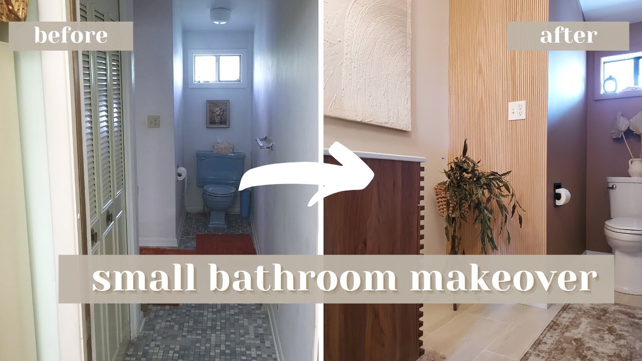 Powder Bathroom Before & After / 1960s Small Bathroom Renovation