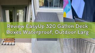Review EasyUp 320 Gallon Deck Boxes Waterproof, Outdoor Large Storage Boxes with Lids, Outside Resin