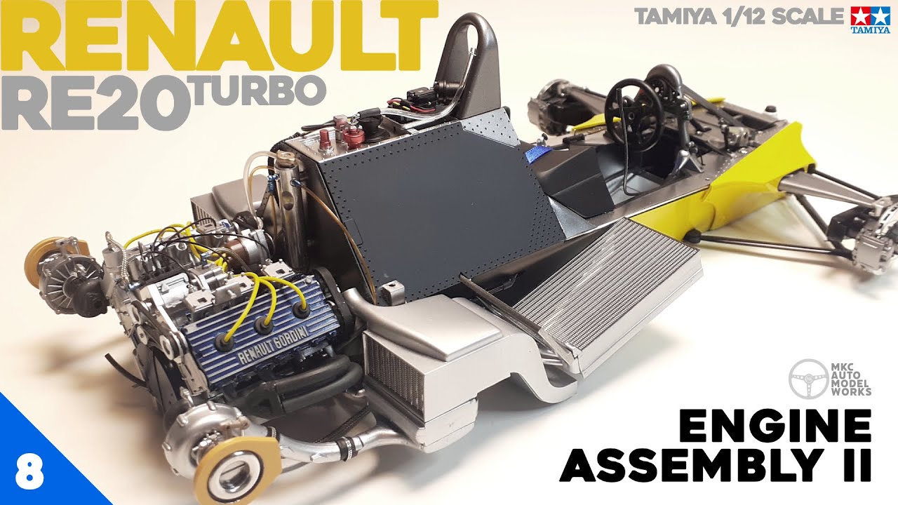 #8 TAMIYA 1/12 RENAULT RE20 TURBO - ENGINE ASSEMBLY II