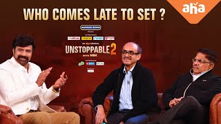 Who comes Late to Set? Suresh Daggubati & Allu Aravind | #UnstoppableWithNBKS2 | ahaVideoIN