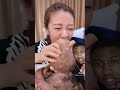 Asian lady eats squid head 🤯🤯