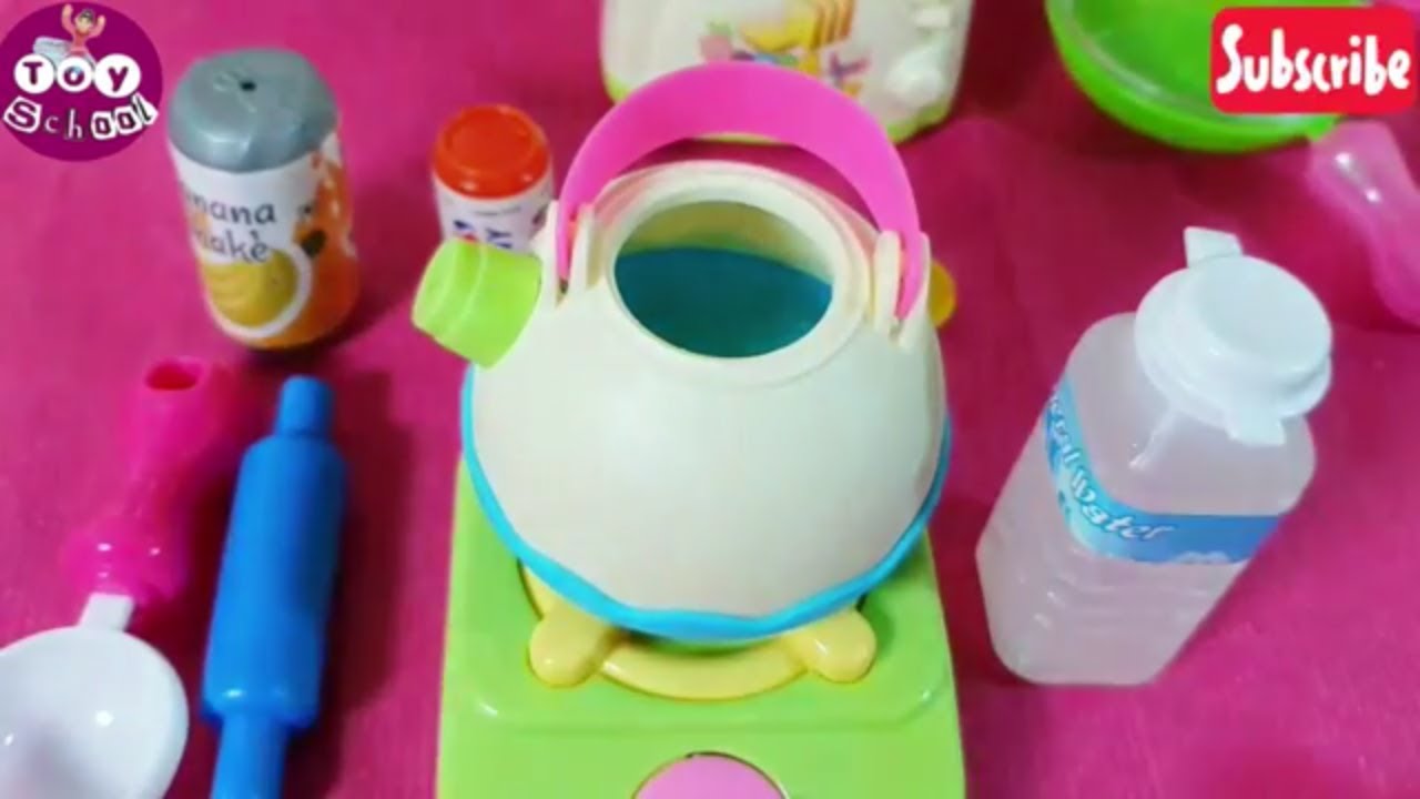 Barbie Girl Kitchen Set and Cooking | toySchoolForKids - YouTube